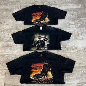 Hot Leathers Motorcycle T-Shirt Size: L Color: Black Lot‎ of 3